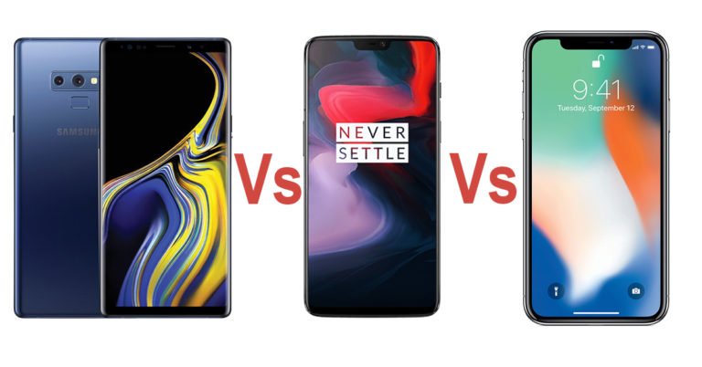 Samsung Galaxy Note 9 vs OnePlus 6 vs Apple iPhone X: Comparison