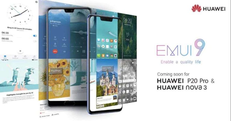 huawei p20 pro, huawei nova to Android Pie based EMUI 9