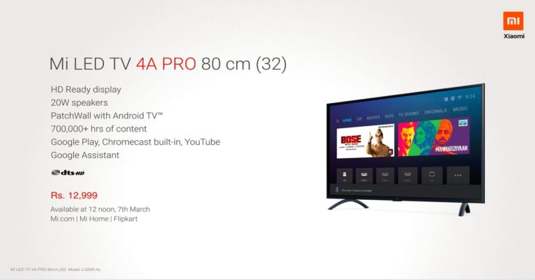 Xiaomi launches Mi TV 4A Pro 32 and Mi Sports Bluetooth Earphones Basic along with Redmi Note 7 Pro: Price and specifications