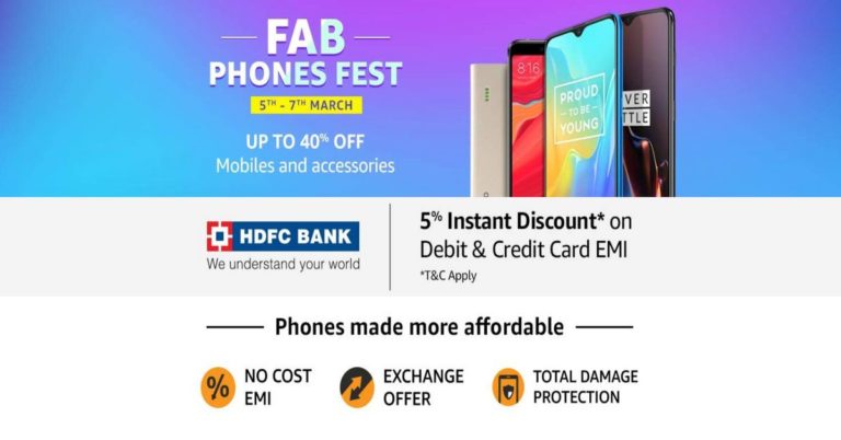 Amazon Fab Phones Fest sale: Discounts on OnePlus 6T, Samsung Galaxy Note 8, Realme U1 and others