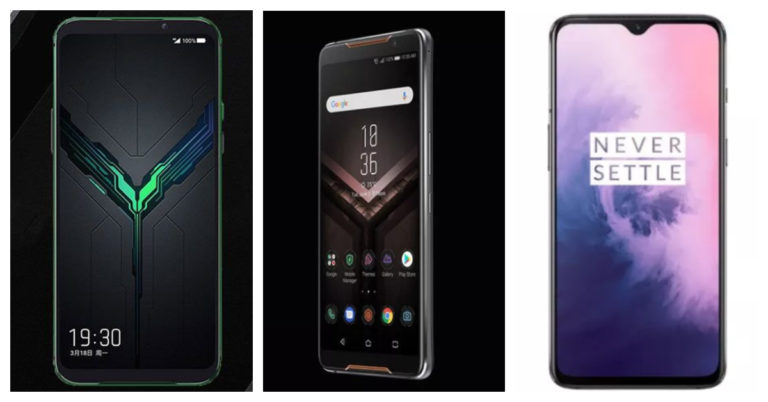 Compare Xiaomi Black Shark and Asus ROG Phone and OnePlus 72