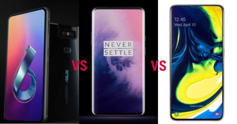 Compare_ Asus Zenfone 6 and OnePlus 7 Pro and Samsung Galaxy A80