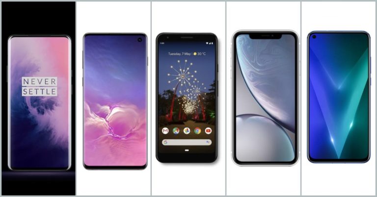 OnePlus 7 Pro vs Samsung Galaxy S10 vs Google Pixel 3a XL vs iPhone XR vs Honor View 20 (1)