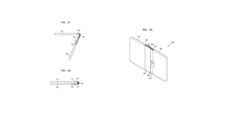 Samsung foldable smartphone out-folding design