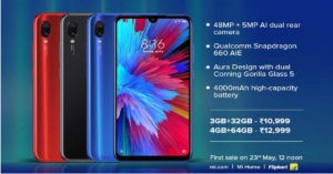 redmi note 7S sale in India