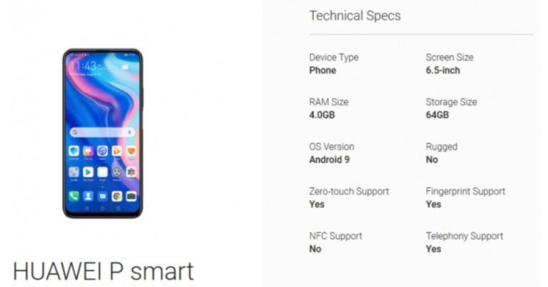 Huawei P Smart Pro leaked