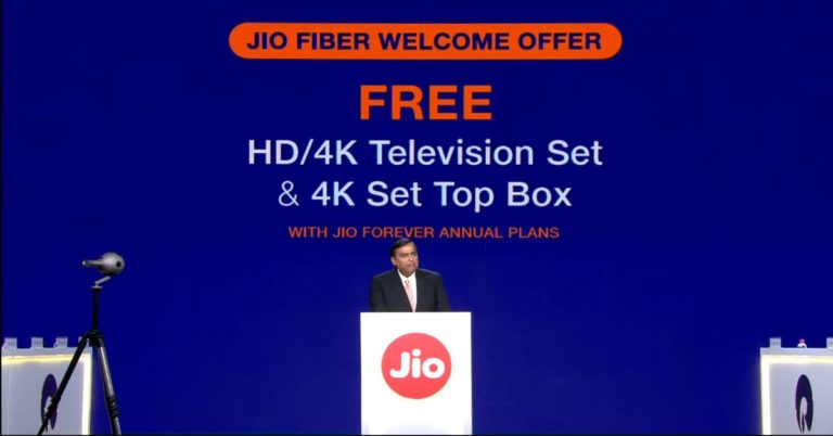 Reliance Jio announced GigaFiber