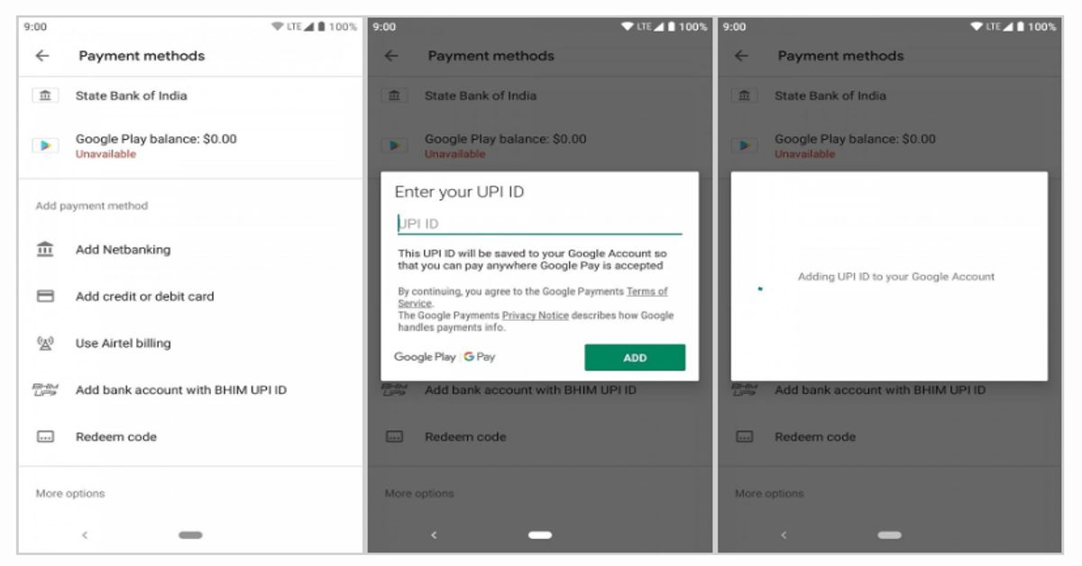 Google Play now accepts payments via UPI method