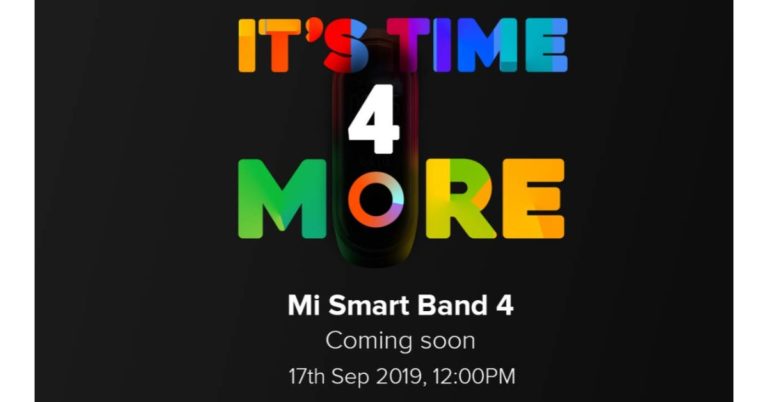 Mi Band 4 to launch in India on September 17, to be sold via Amazon