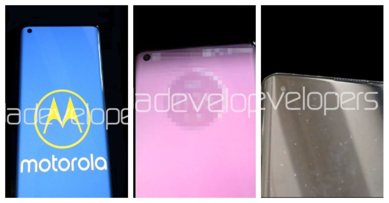 Motorola Edge+ live images leaked online will be featuring a waterfall display with a hole punch front camera