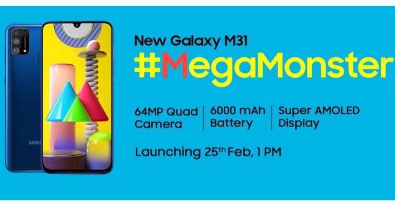 Samsung to launch Galaxy M31 with a 6,000mAh battery in India on February 25