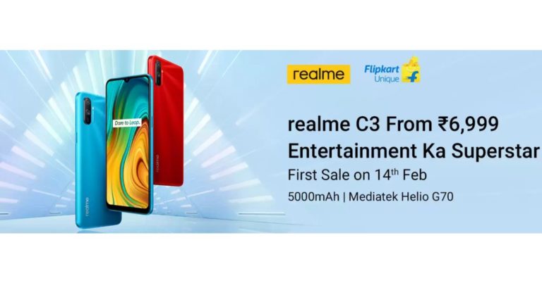 Realme C3 with MediaTek Helio G70 SoC launched in India at Rs 6,999