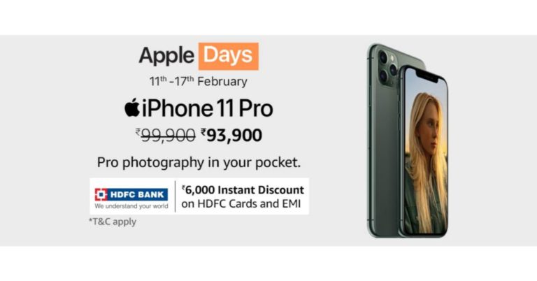 Amazon Apple Days offers iPhone 11, iPhone 11 Pro and iPhone 11 Pro Max with up to Rs 7000 instant discount
