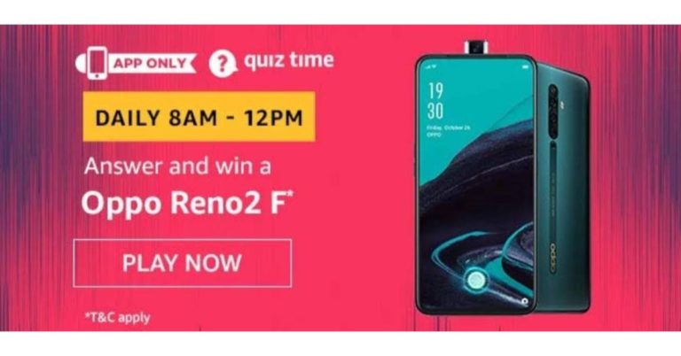 March 25 Amazon Quiz: play the quiz and you could get a chance to win Oppo Reno 2F