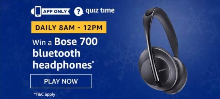 Amazon Quiz Answers For 27 March 2020: Participate and win Bose 700 Bluetooth Headphones 