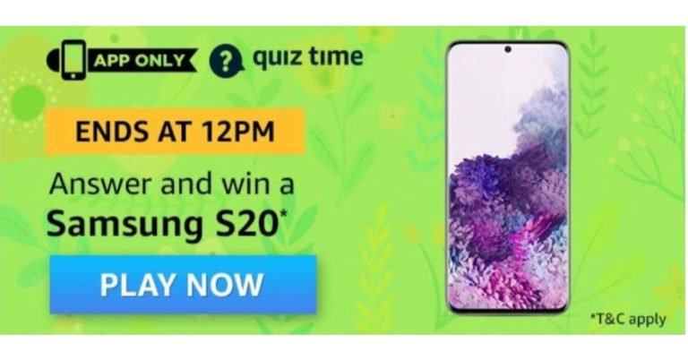 March 29 Amazon Quiz- Answer these five questions and win Samsung Galaxy S20