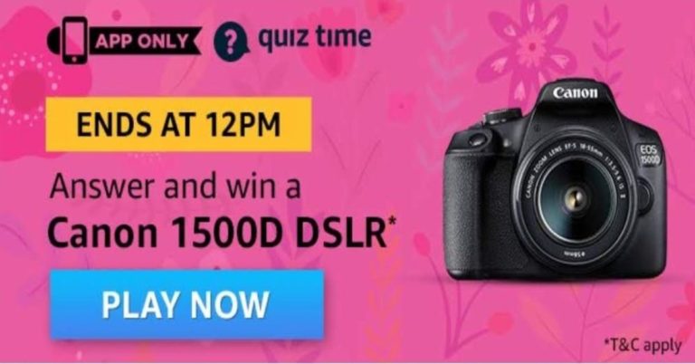 March 31 Amazon Quiz Answers: Answer all the questions to win Canon 1500D DSLR