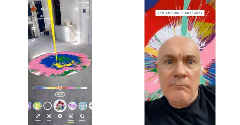 Now create and share your version of British artist Damien Hirst spin paintings through the lens of Snapchat’s camera