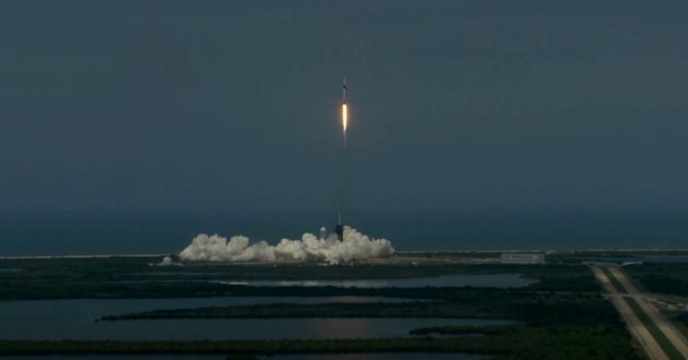 NASA SpaceX demo-2 mission launch lift off successfully