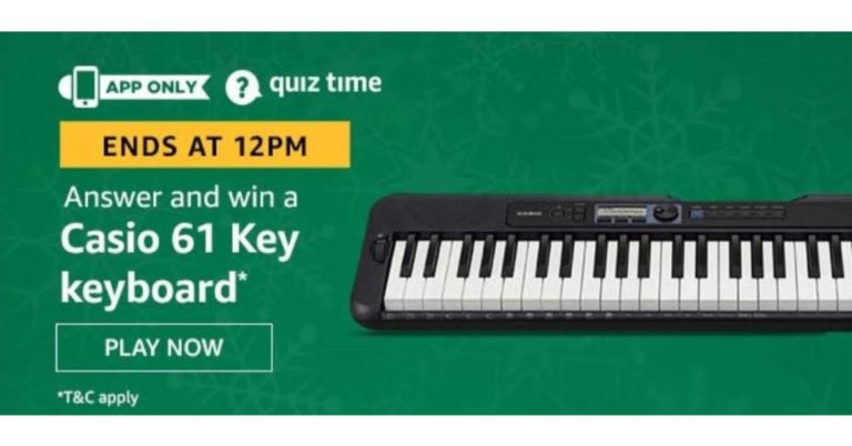 June 12 Amazon Quiz: Participate to win Casio 61 Key Keyboard