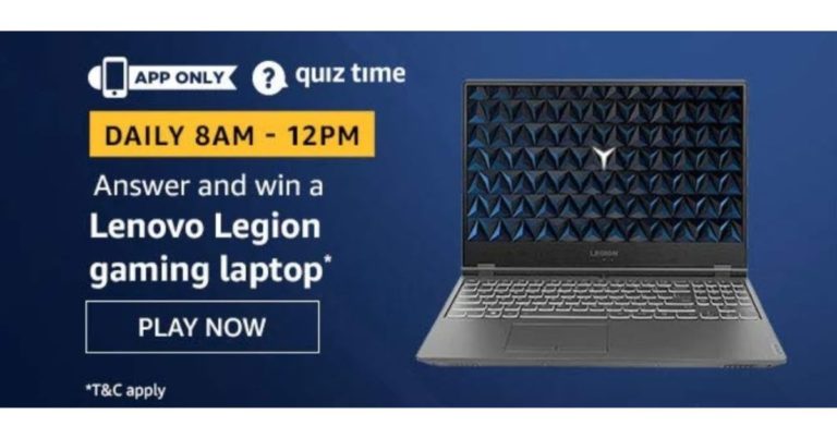 May 2 Amazon Quiz: Answer these five questions and win Lenovo Legion Gaming Laptop
