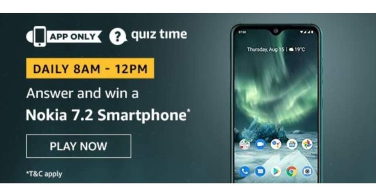 May 13 Amazon Quiz: Answer all the questions to win Nokia 7.2 Smartphone