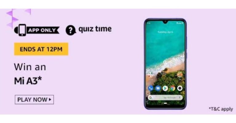 May 20 Amazon Quiz: Today you can win Mi A3 Smartphone by participating in the quiz
