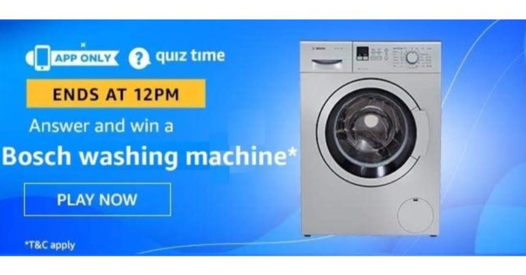 May 30 Amazon Quiz Answers: Participate and win Bosch Washing Machine