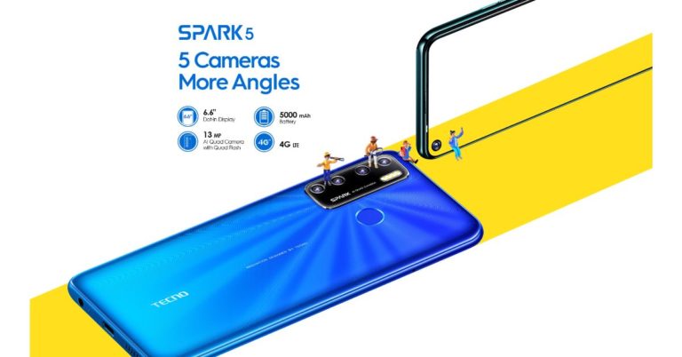 Transsion holding  launched Tecno Spark 5 and Tecno Spark 5 Air with 5000mAh battery and quad cameras