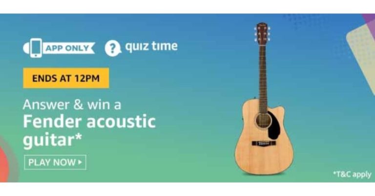 July 18 Amazon Quiz Answers: Answer these five questions and you could win Acoustic Guitar 