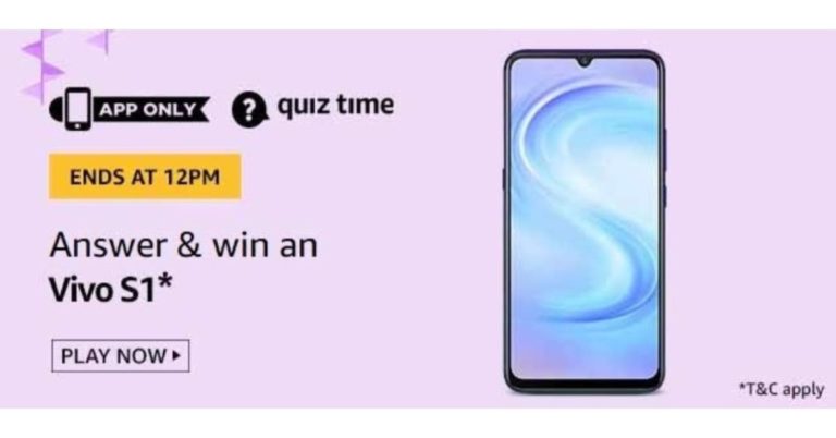 July 8 Amazon Quiz: Participate to win Vivo S1 smartphone
