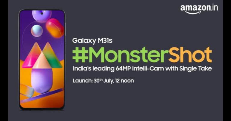 Announced: Samsung Galaxy M31s with a 6,000mAh Battery to Launch in India on July 30