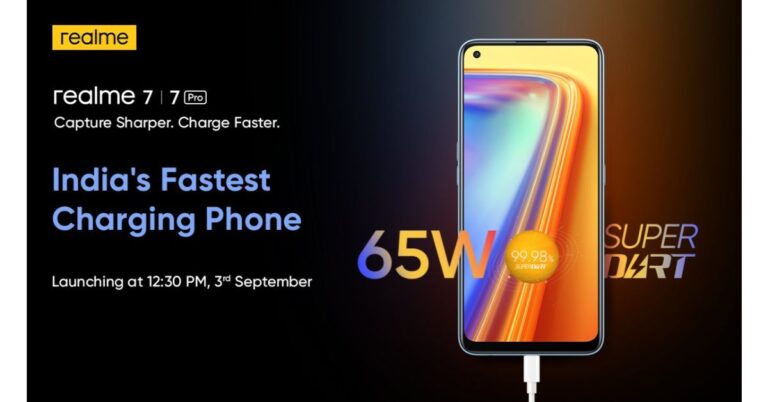 Realme 7 series with 65W SuperDart fast charging to launch in India on September 3