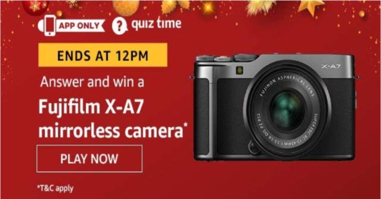 August 21 Amazon Quiz: Answer five easy questions to win Fujifilm X-A7 mirrorless camera