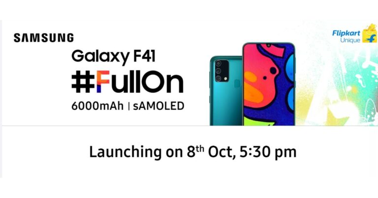 Samsung Galaxy F41 to launch in India on October 8