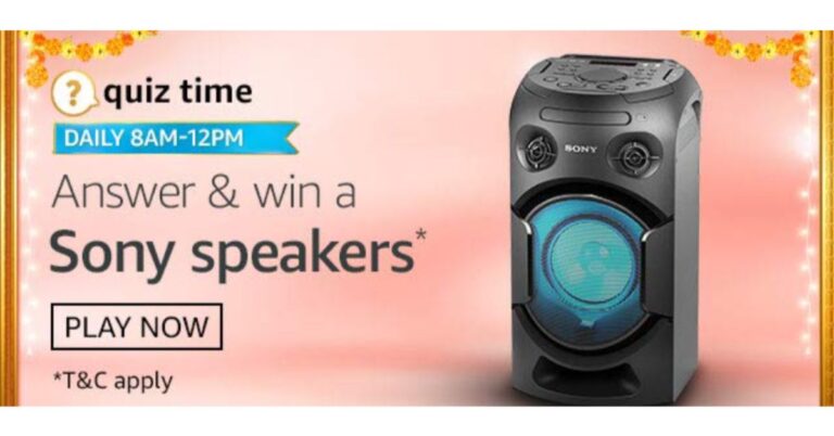 October 3 Amazon Quiz: Participate and win Sony Speakers