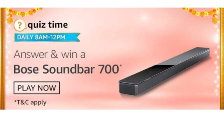 October  18 Amazon Quiz: Answer all the questions to win Bose Soundbar 700