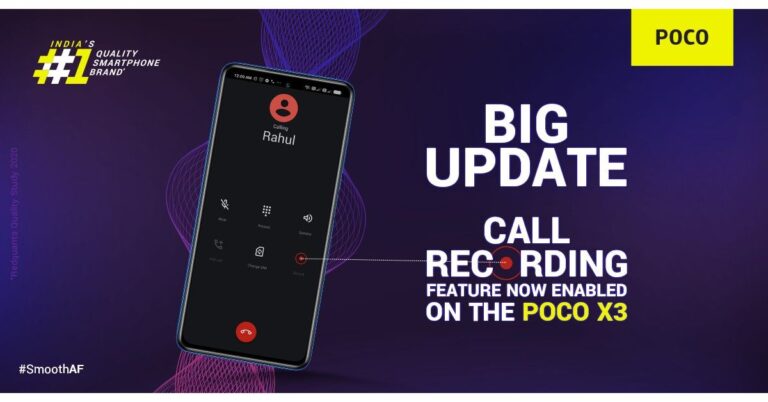Call recording feature now enabled for Poco X3 users in India