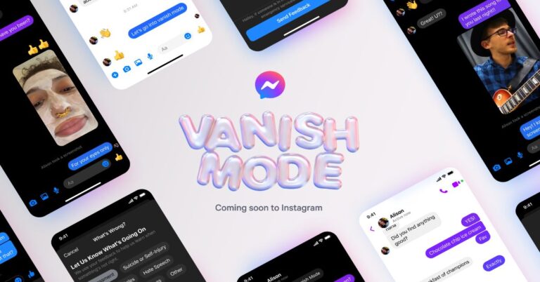 Vanish mode for Instagram and Facebook Messenger introduced