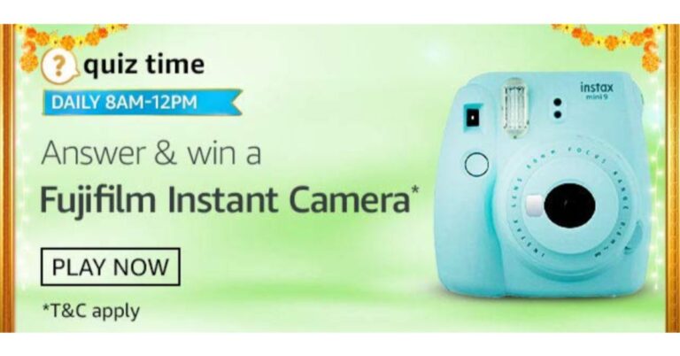 November 1 Amazon Quiz: Participate and win Fujifilm Instant Camera