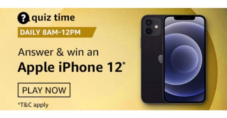 January 3 Amazon Quiz: Answer five easy question and win Apple iPhone 12