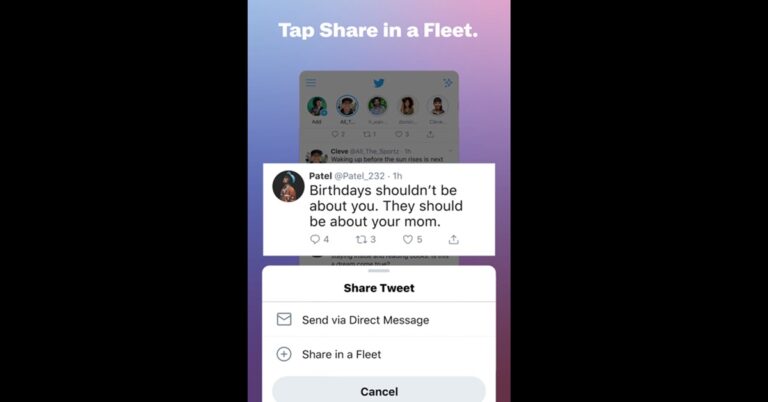 Twitter fleet message