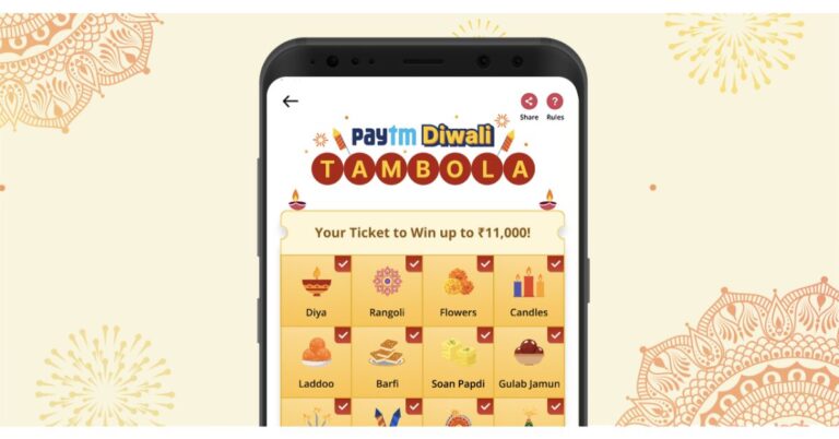 Now win up to Rs 11,000 and cashback by playing Paytm Diwali Tambola