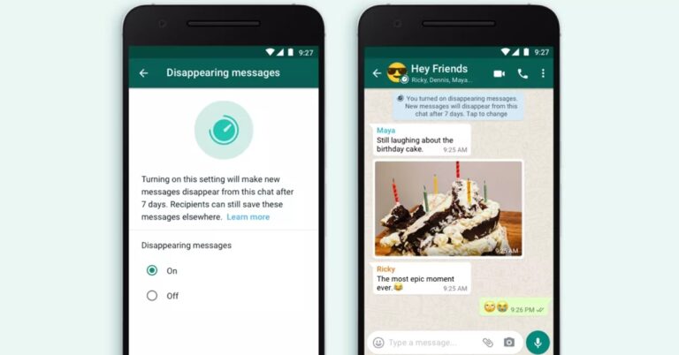 WhatsApp disappearing message
