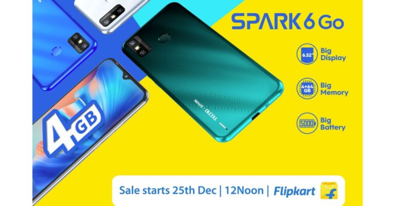 Tecno Spark 6 Go latest budget smartphone launched in India, priced at Rs 8,499