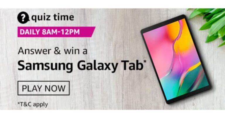 December 6 Amazon Quiz: Participate to win Samsung Galaxy Tab