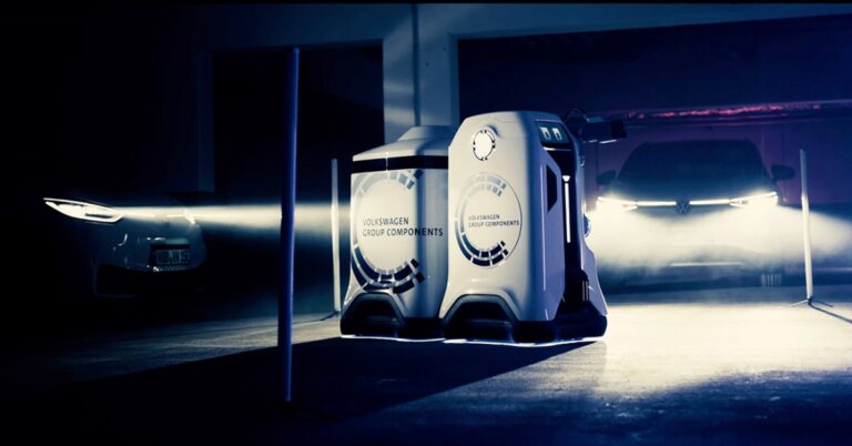 Volkswagen showcases mobile charging robot for underground car parks