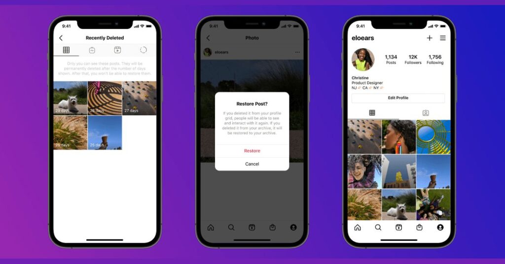 can i bring back deleted instagram photos