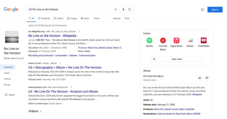 Google Search rolling out a redesign for music-related search queries on desktop