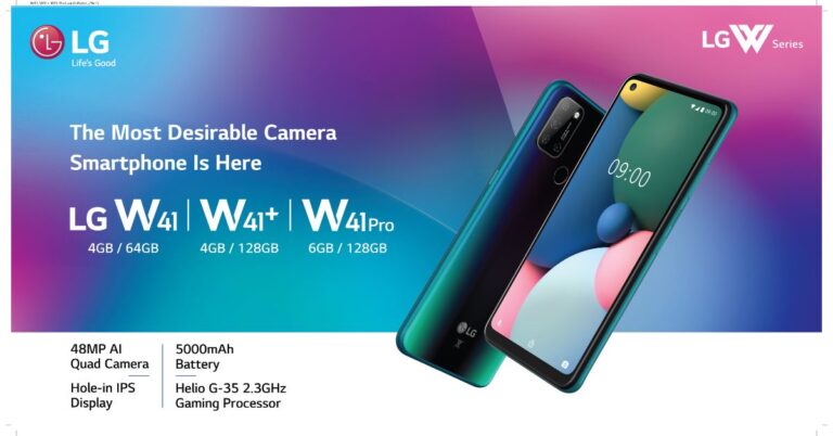 LG W41, W41+ and W41 Pro smartphones with quad rear cameras and a 5,000mAH battery launched in India